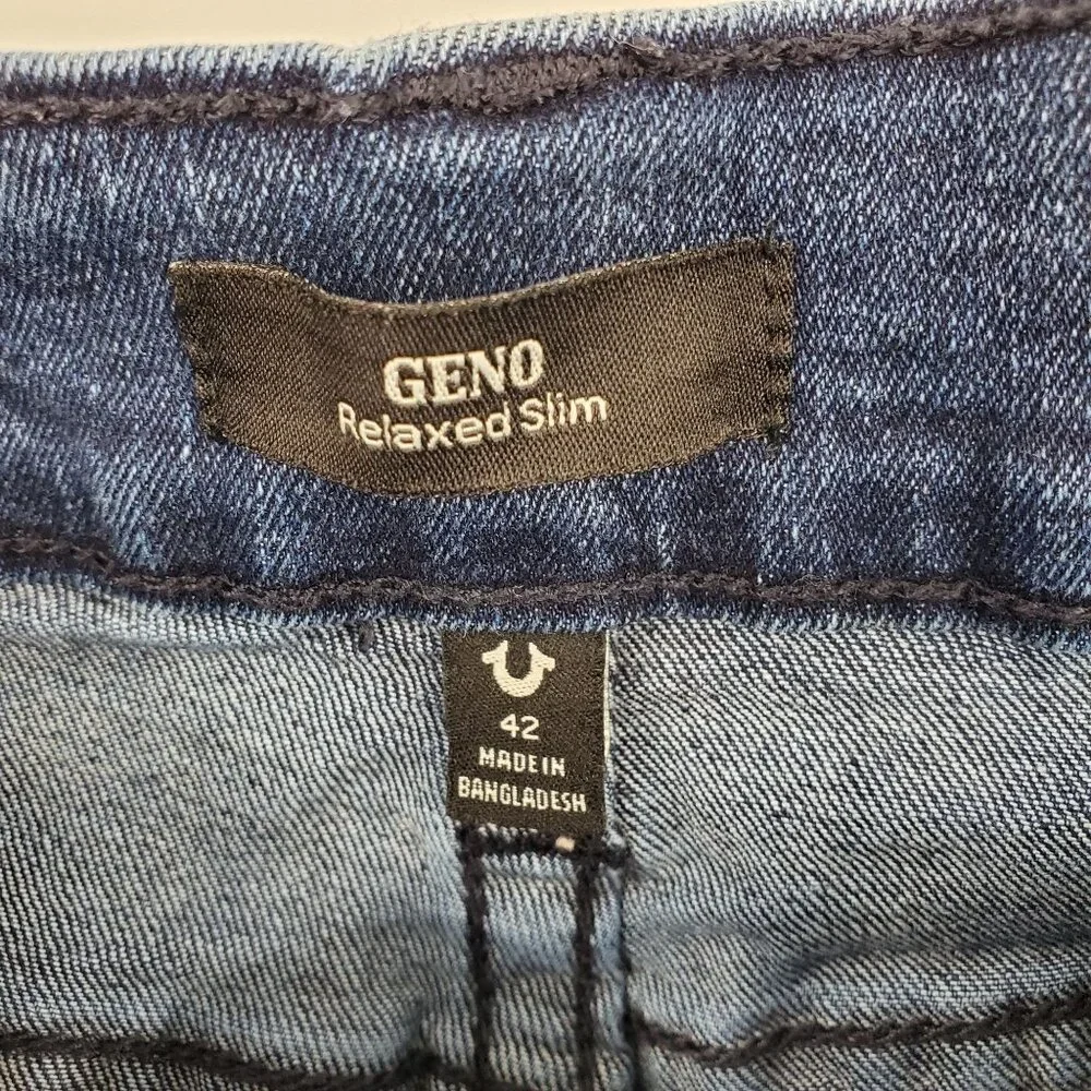 True‎ Religion Geno Relaxed Slim Fit Men's Dark Wash Denim Jeans Size 42